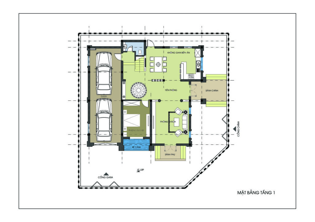 Thiết kế công năng mặt bằng tầng 1