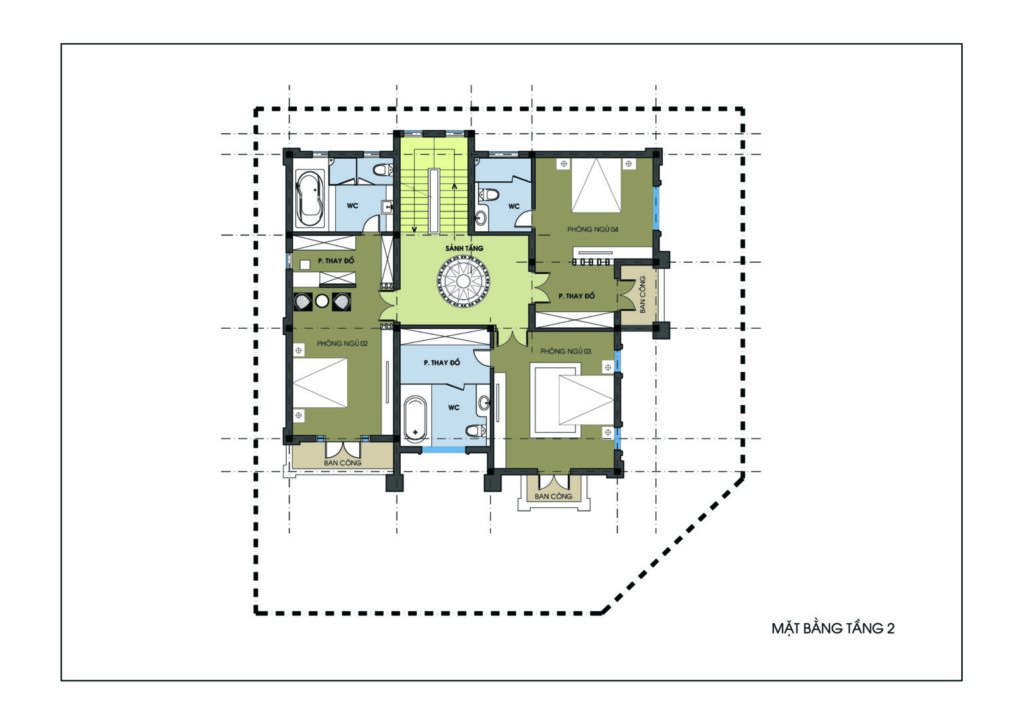Thiết kế công năng mặt bằng tầng 2