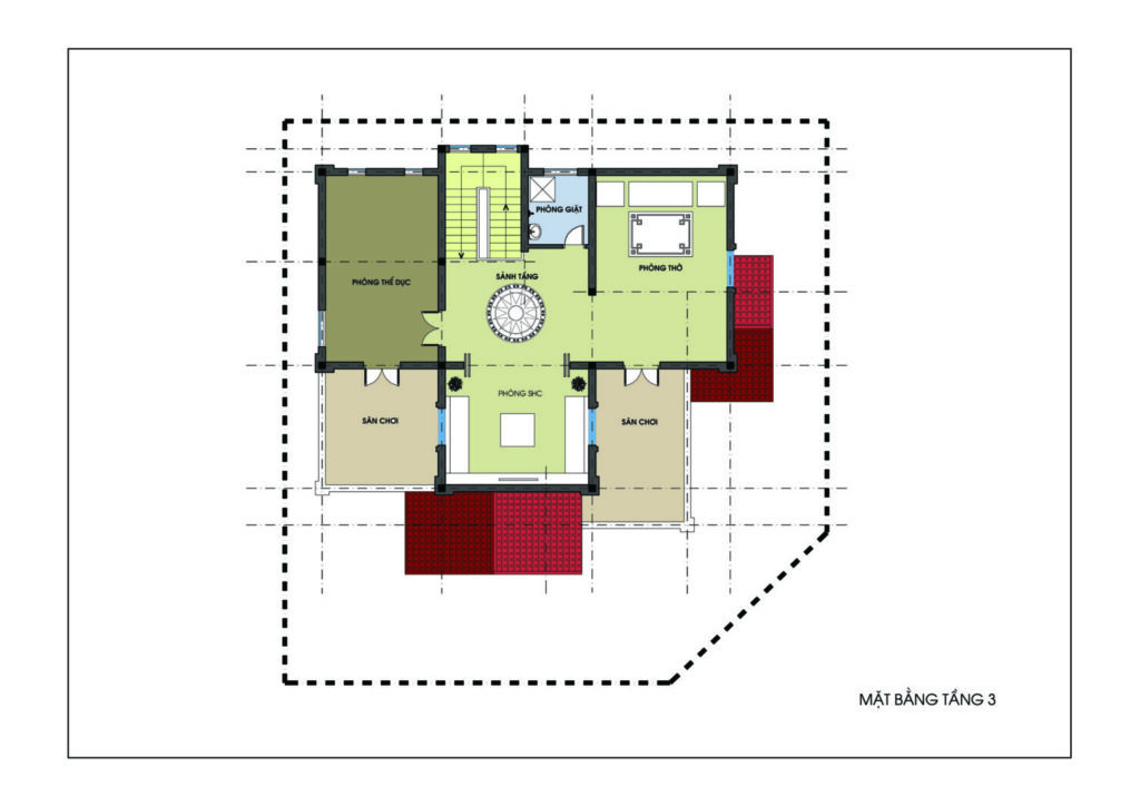 Thiết kế công năng mặt bằng tầng 3