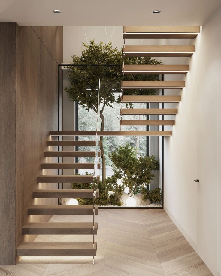 Mẫu cầu thang chữ U xu hướng 2024