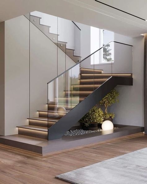 Mẫu cầu thang chữ U xu hướng 2024